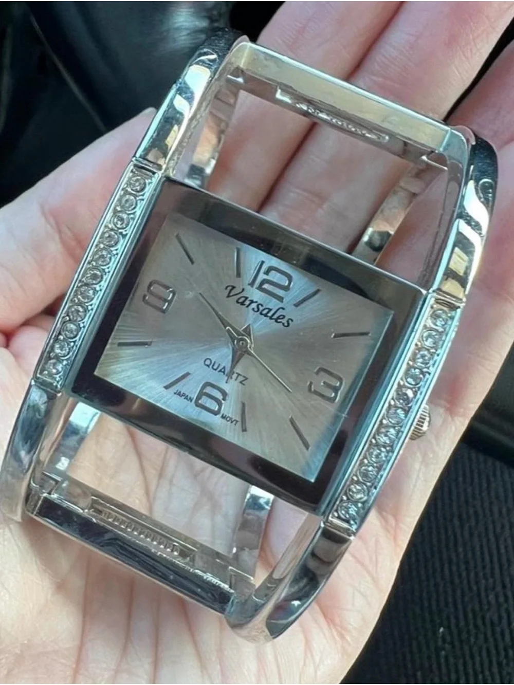 Silver y2k Crystal Accent Women’s Bracelet Watch